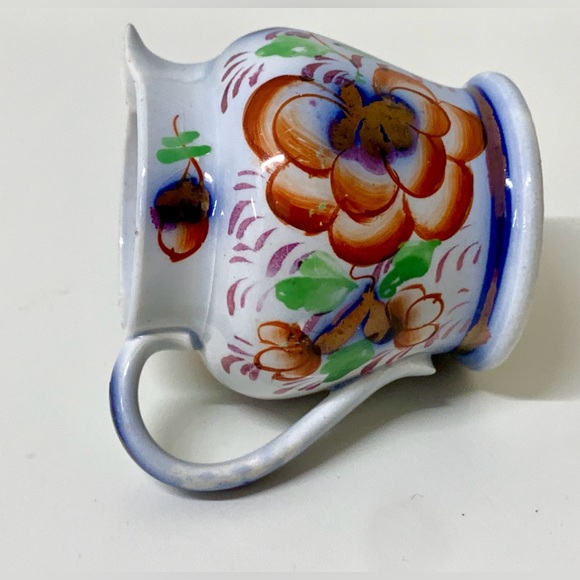19th Century Antique Gaudy Welsh Ironstone Grape Pattern Miniature Pitcher Jug - Picture 12 of 16